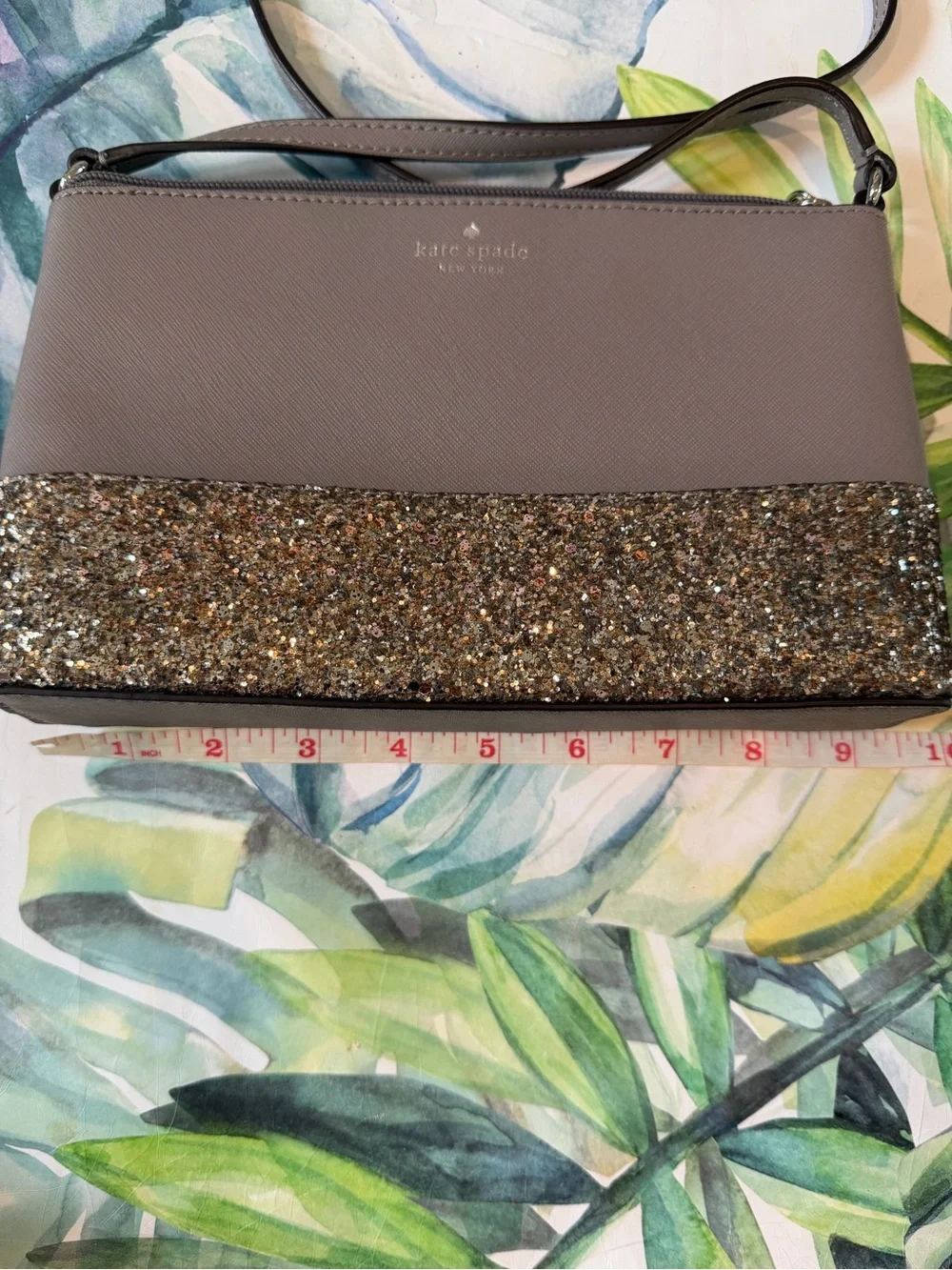 Kate Spade Gray Glitter Crossbody Bag